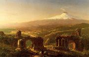 Thomas Cole Mount Etna from Taormina oil